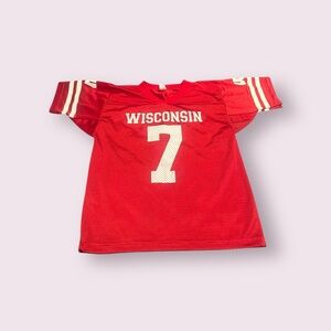 Wisconsin Badgers Kids Red Sports Jersey #7 Size 18-20